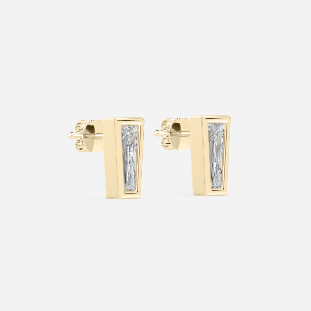The Bezel Wedge Diamond Stud