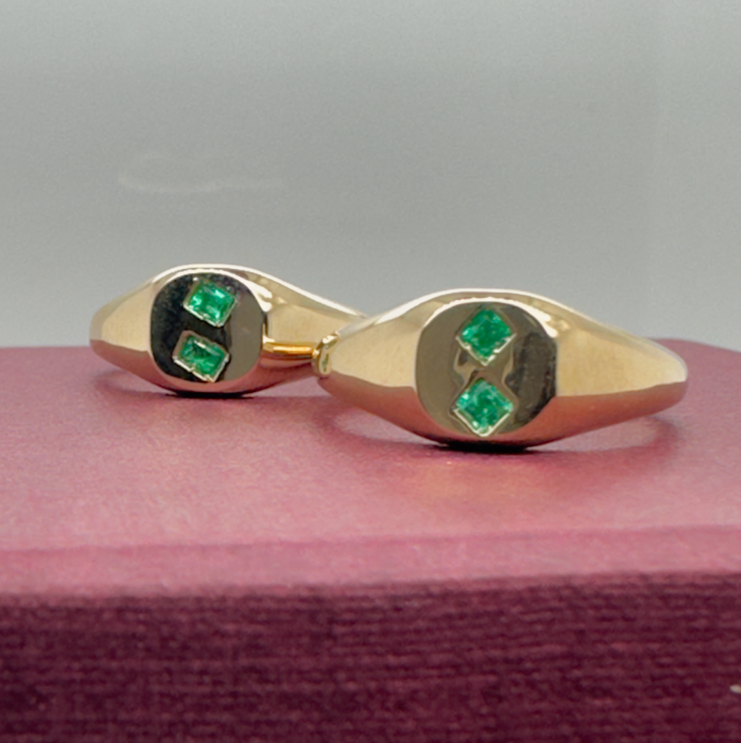 Emerald Signet Rings