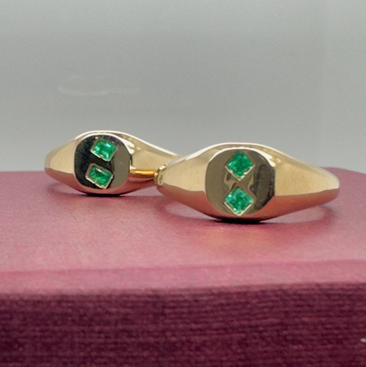 Emerald Signet Rings