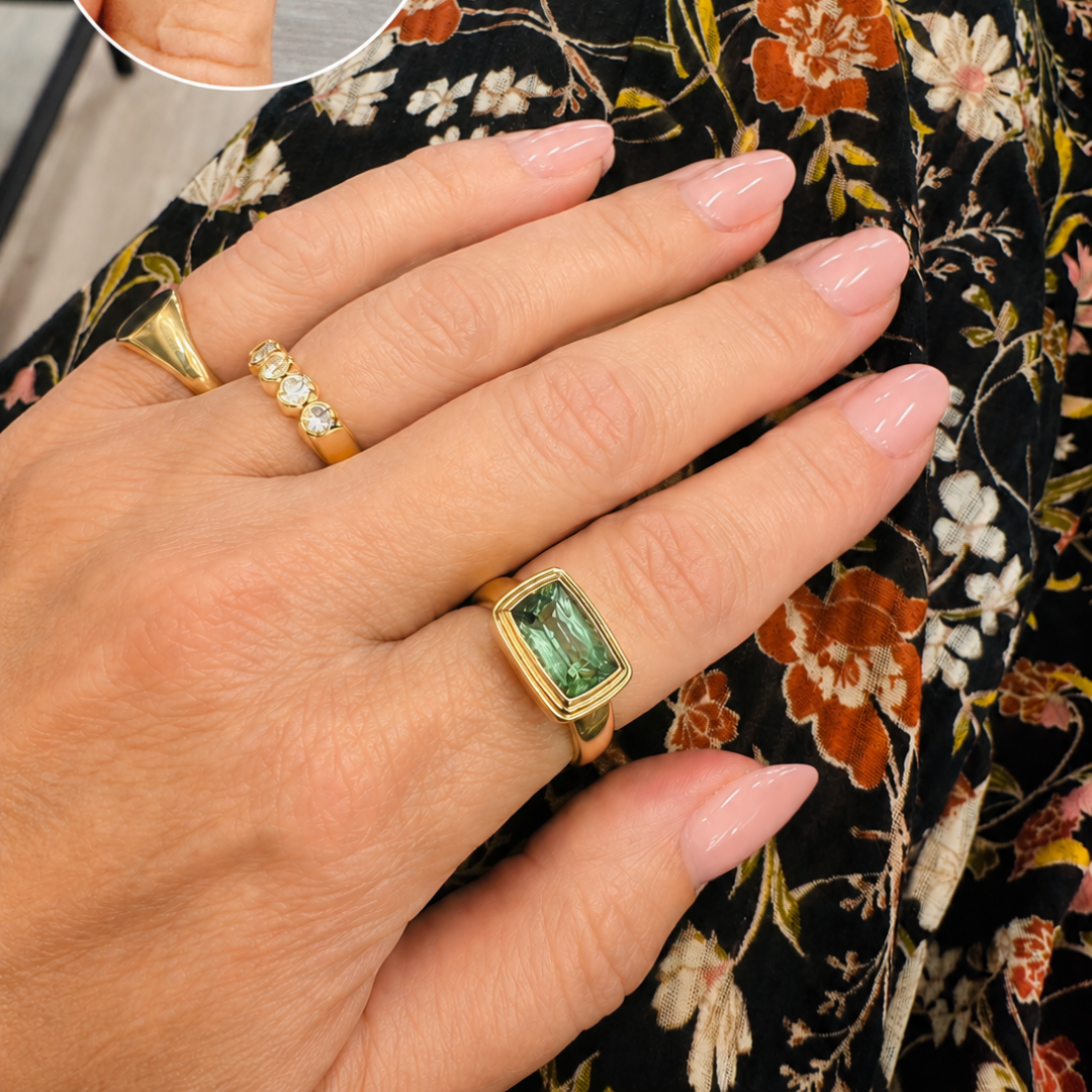 Sri Lankan Green Tourmaline Ring