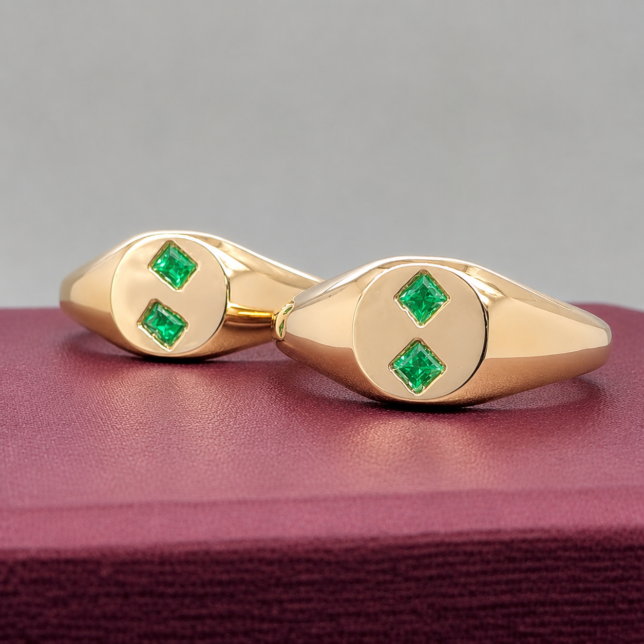 Emerald Signet Rings