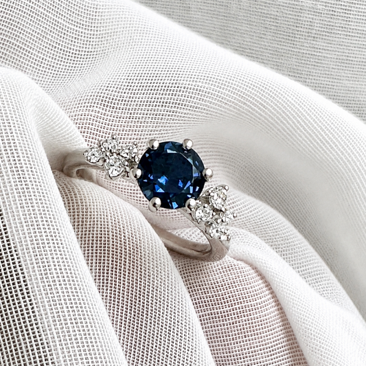 Sapphire and Diamond Engagement Ring
