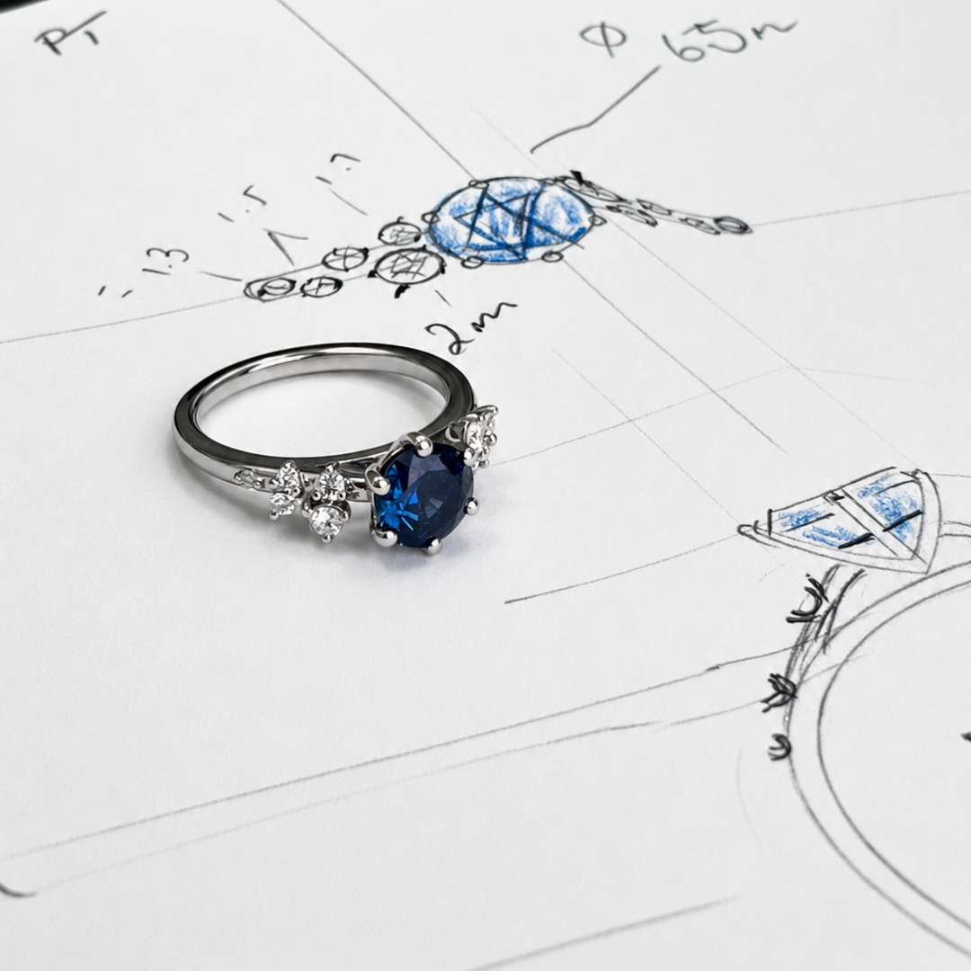 Sapphire and Diamond Engagement Ring