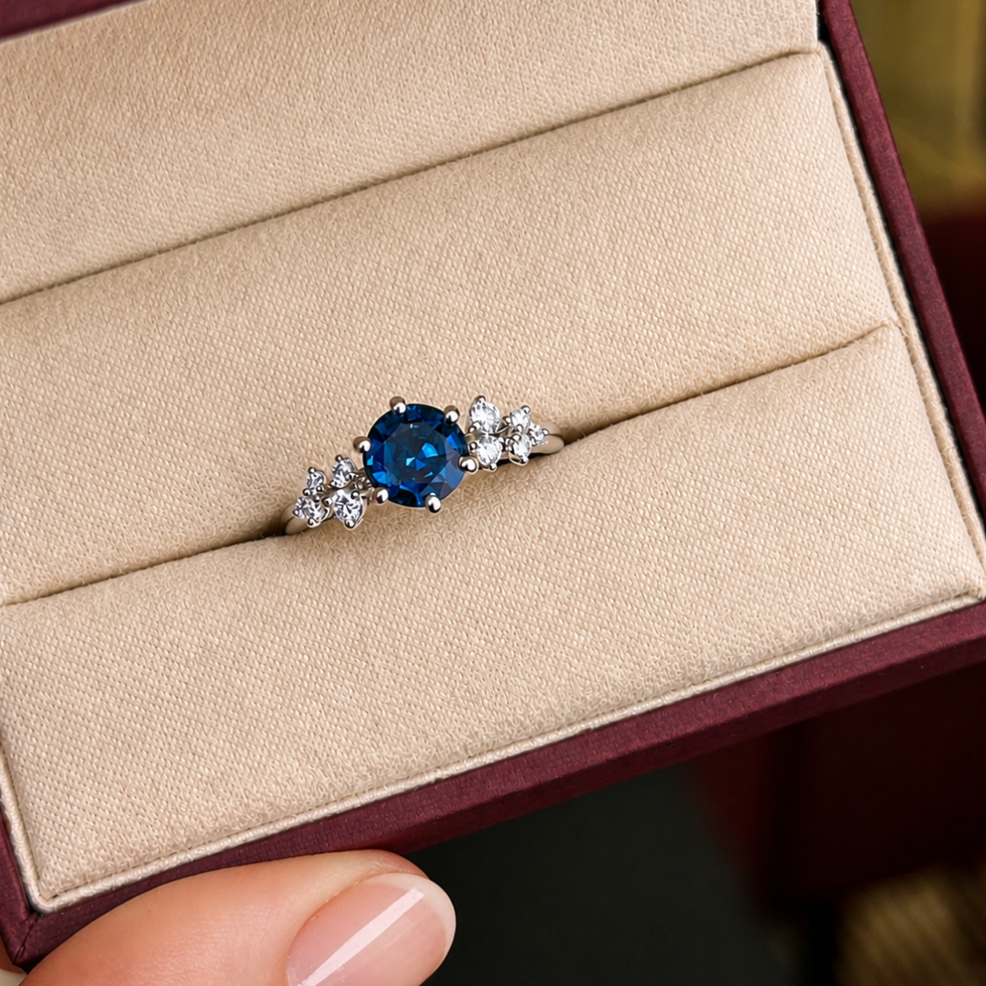 Sapphire and Diamond Engagement Ring