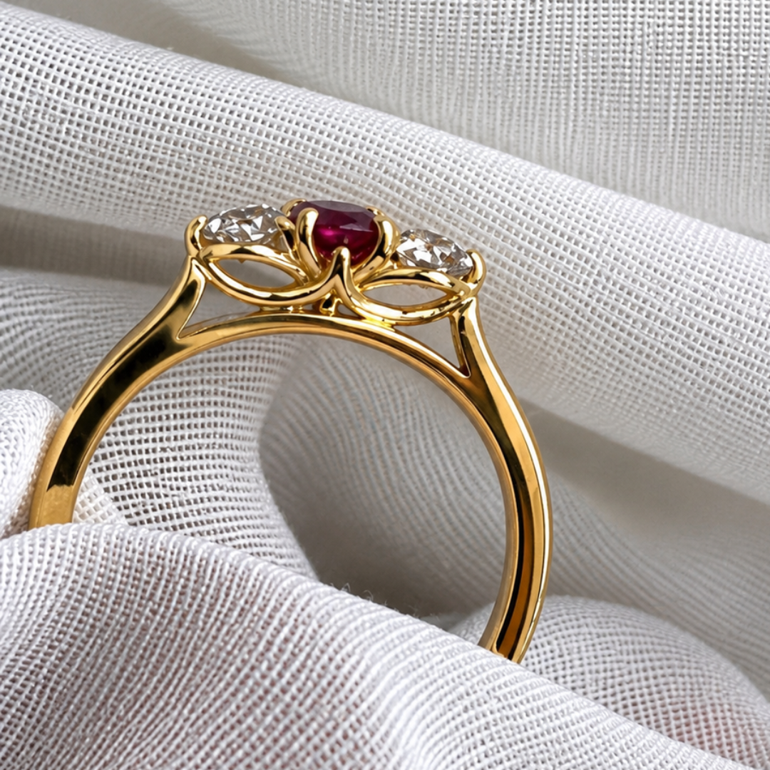 Ruby & Diamond Trilogy Ring