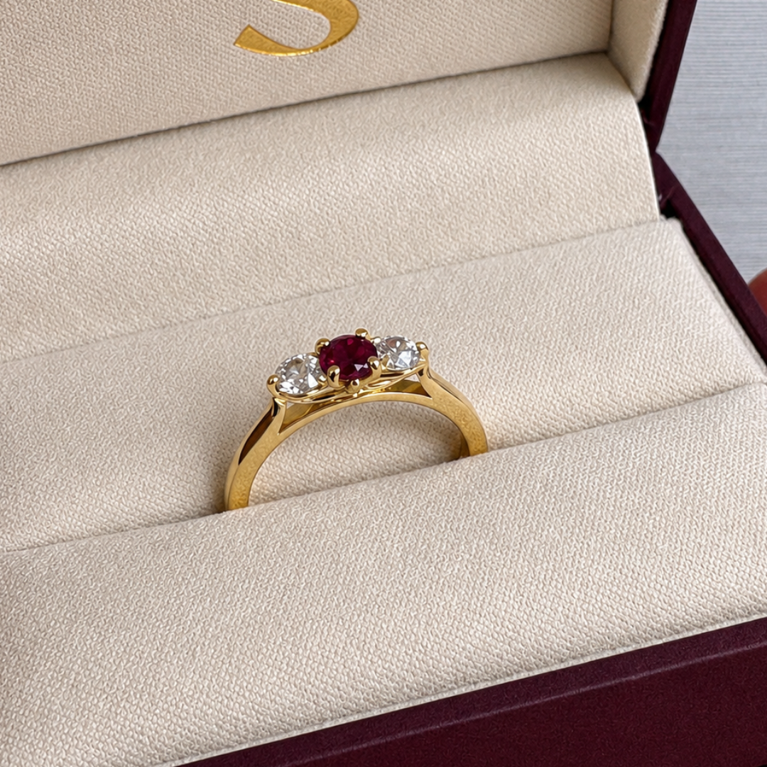 Ruby & Diamond Trilogy Ring