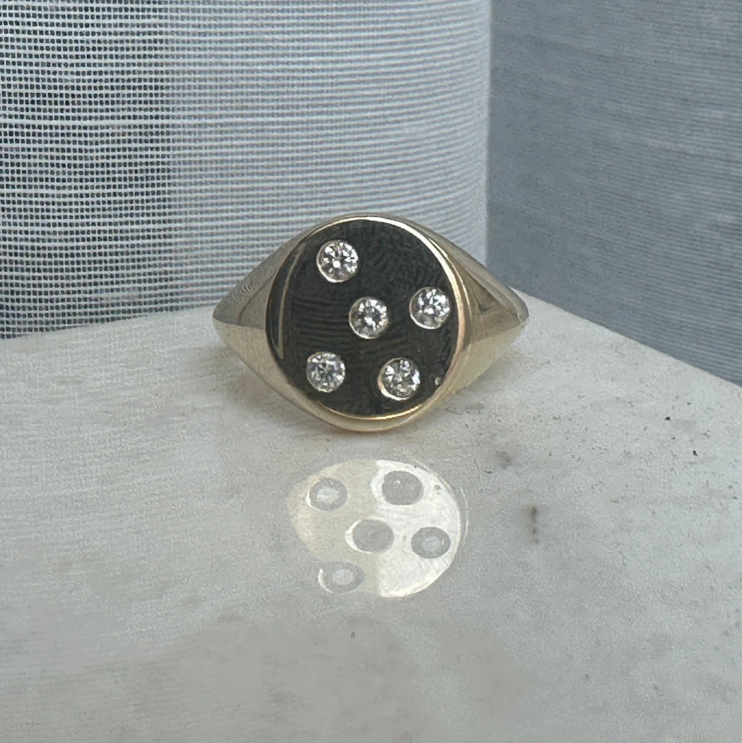 Diamond Pinky Signet Ring