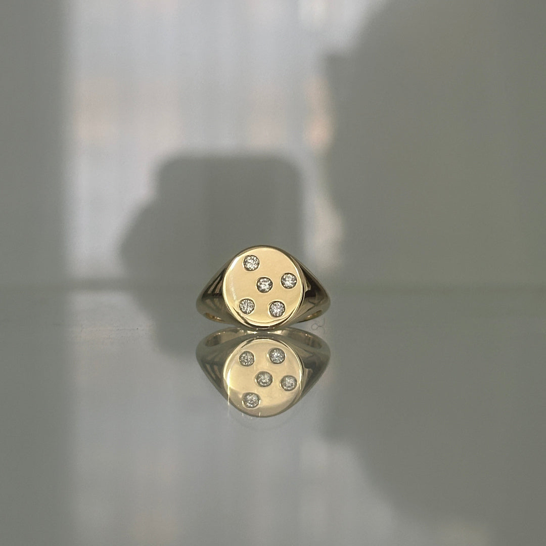 Diamond Pinky Signet Ring