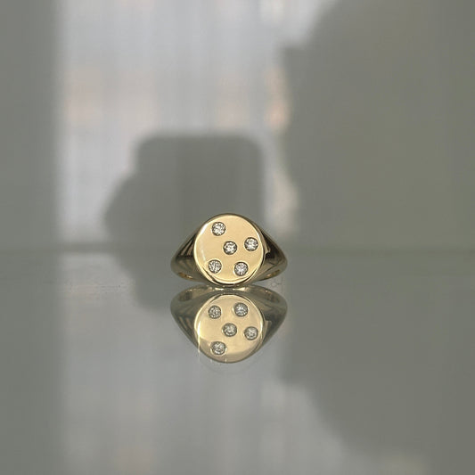 Diamond Pinky Signet Ring