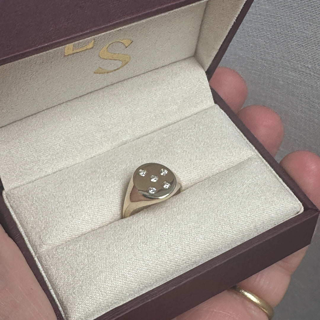 Diamond Pinky Signet Ring