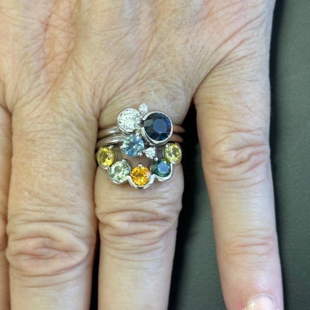 Aussie Sapphire Ring Stack