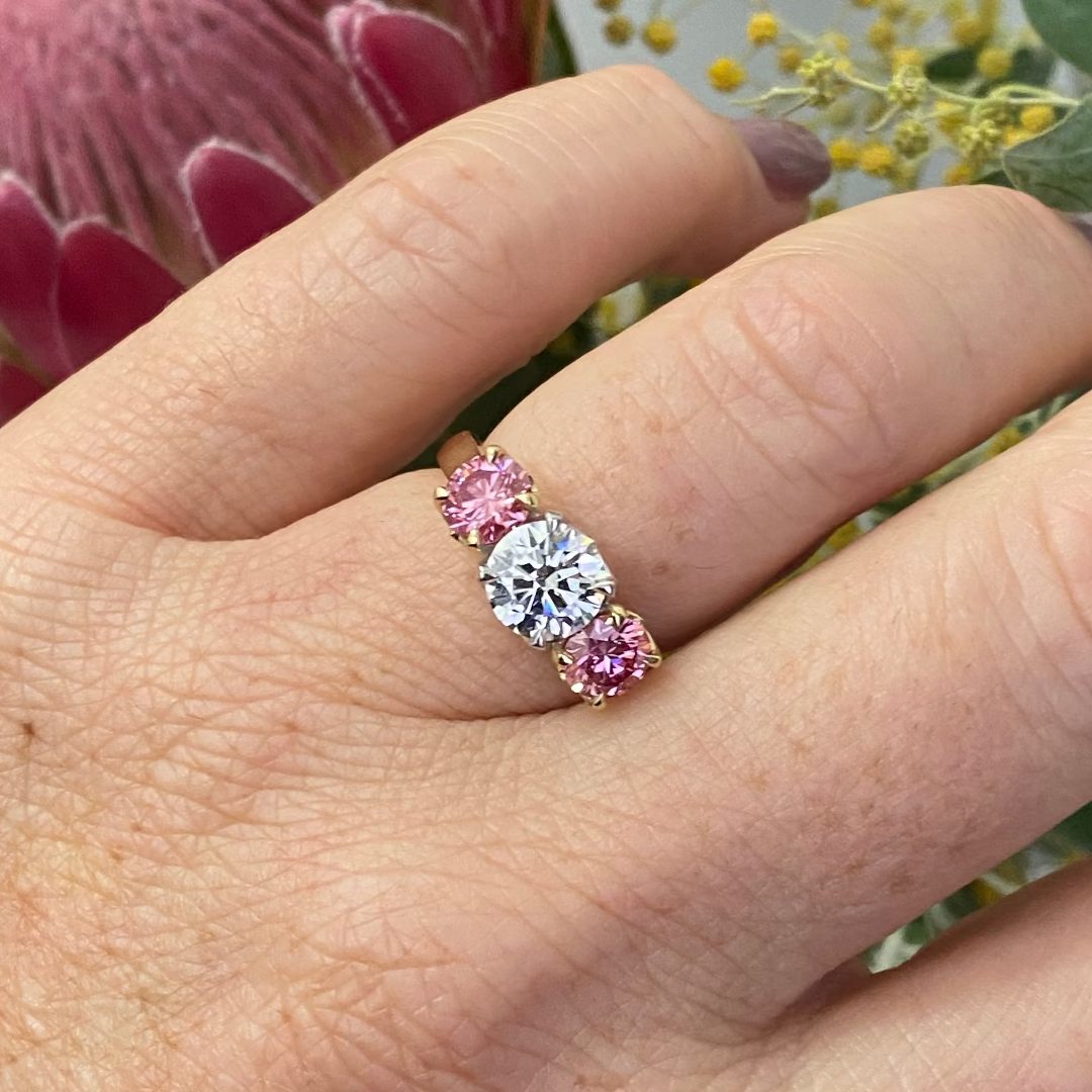 Pink Diamond Trilogy Ring