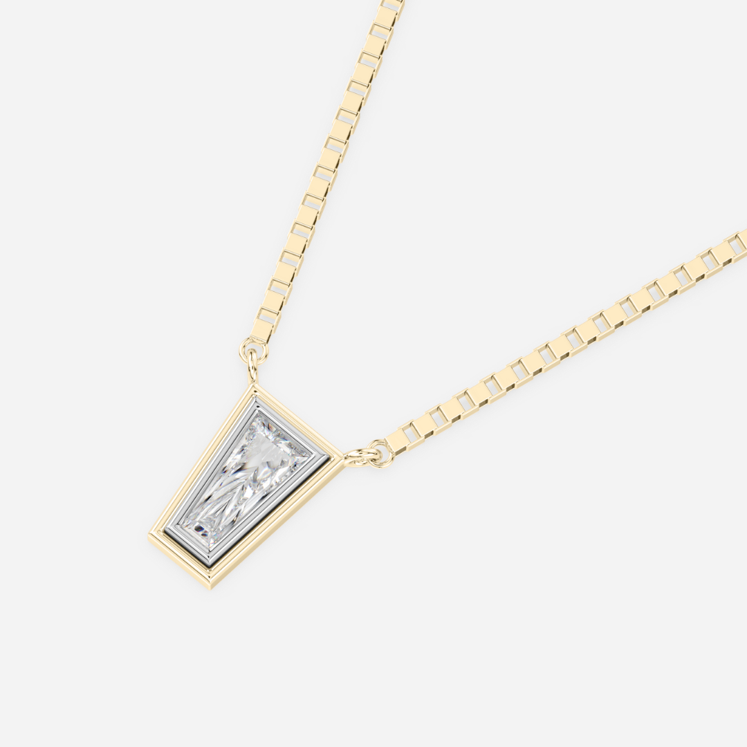 The Wedge Double Bezel Diamond Necklace