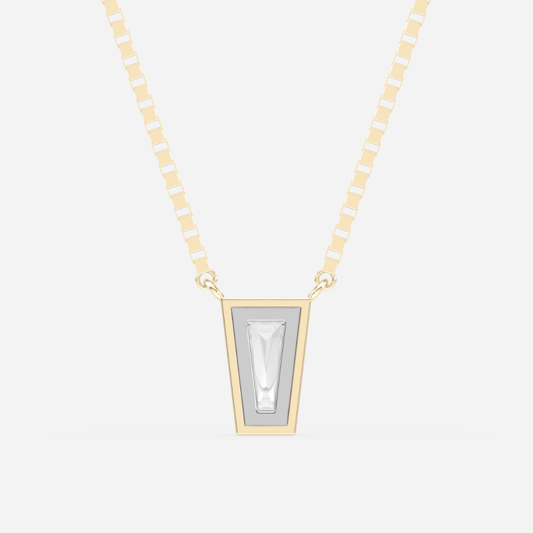 The Wedge Double Bezel Diamond Necklace