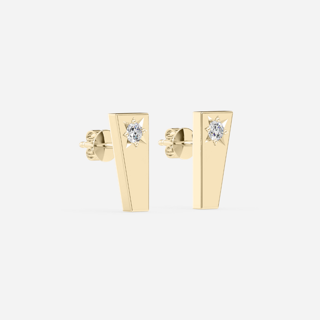 The Wedge Petite Star Set Diamond Studs