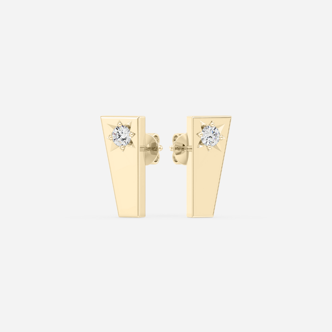 The Wedge Petite Star Set Diamond Studs