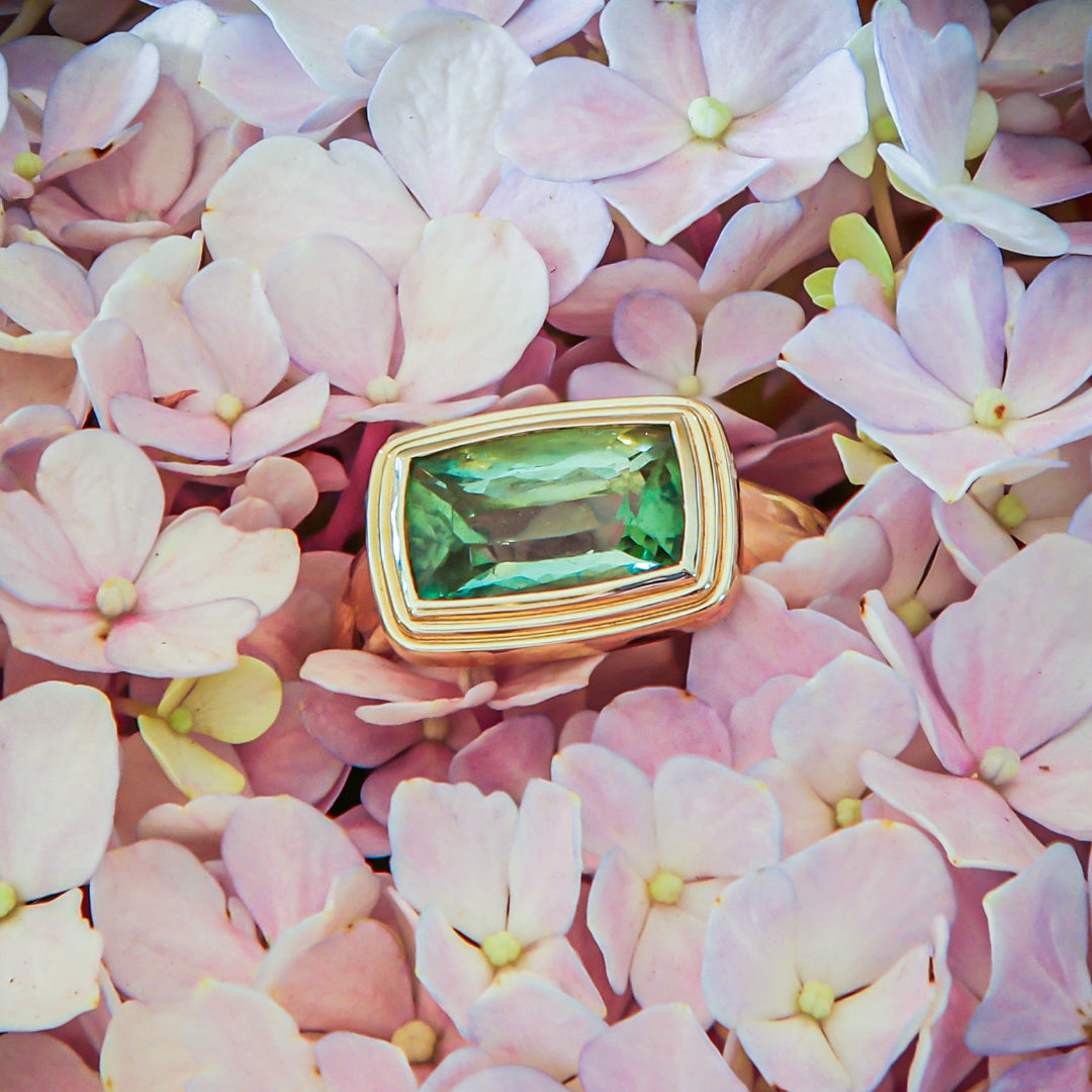Sri Lankan Green Tourmaline Ring